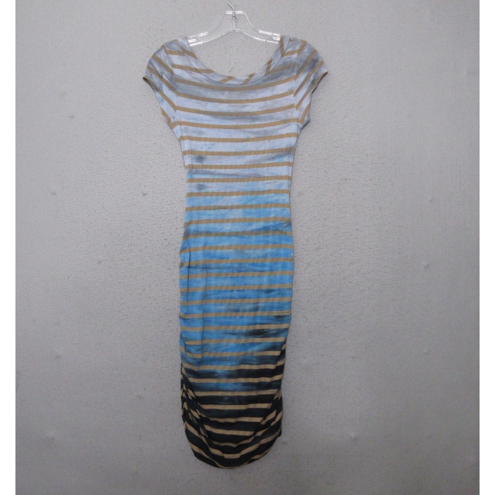 Hard Tail Dress S Striped Ombre Cutout Back Bodycon Y2K Indie Stretch Fitted